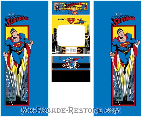 superman arcade cabinet side art artwork decals