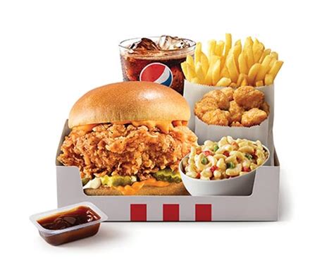 Kfc Spicy Famous Chicken Chicken Sandwich Ultimate Box Meal Simply