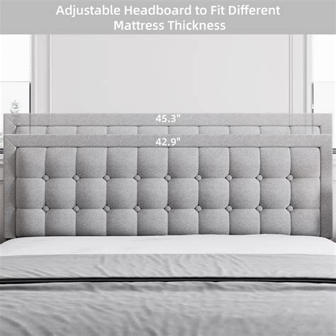 Bed Frame with Adjustable Headboard – Overstock