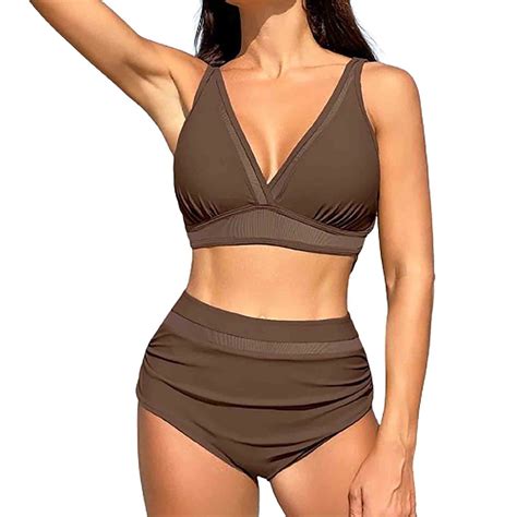 VSSSJ Swimsuits For Women Two Piece Bathing Suits Mesh Patchwork V Neck Fashion Sexy Bikini Sets