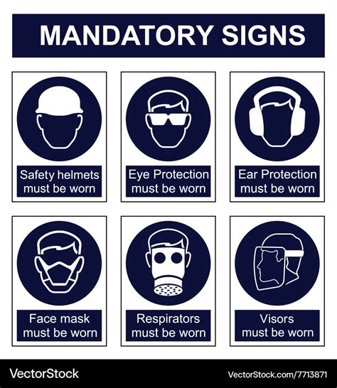 Mandatory safety signs Royalty Free Vector Image