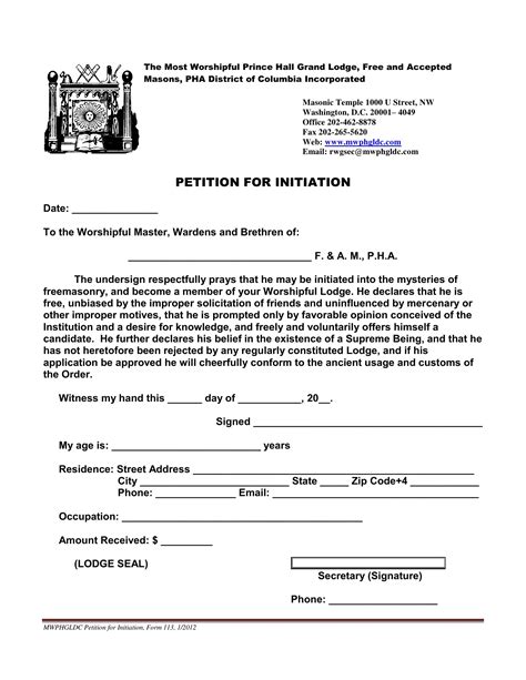 Freemason Initiation Form Fill Out Printable Pdf Forms Online