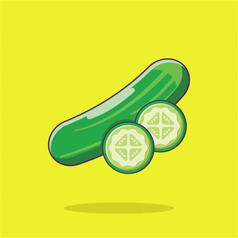 Cucumber Cartoon Vector Icon Illustration Food Nature Icon Concept