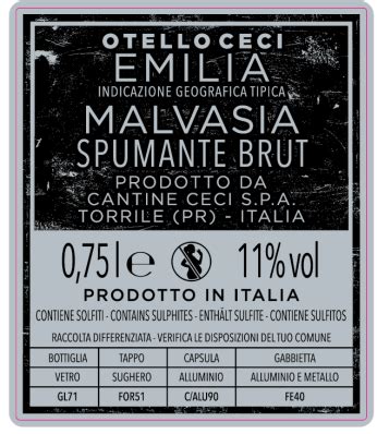 Spumante Otello Malvasia Brut Emilia Igt Svinando Wine Club