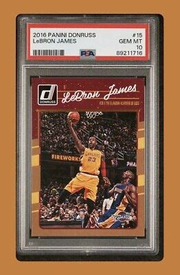 2016 17 Donruss 15 LeBron James Kobe Bryant PSA 10 Fresh Slab King