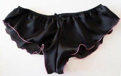 French Knickers Micro Silky Satin Panties BLACK HOT PINK Sexy Lingerie Underwear EBay