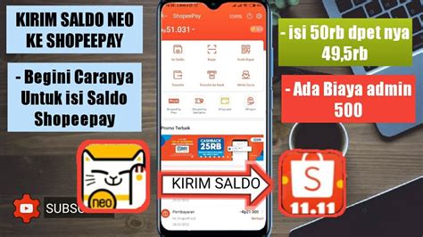 Cara Isi Saldo Shopeepay Pakai Neobank Youtube