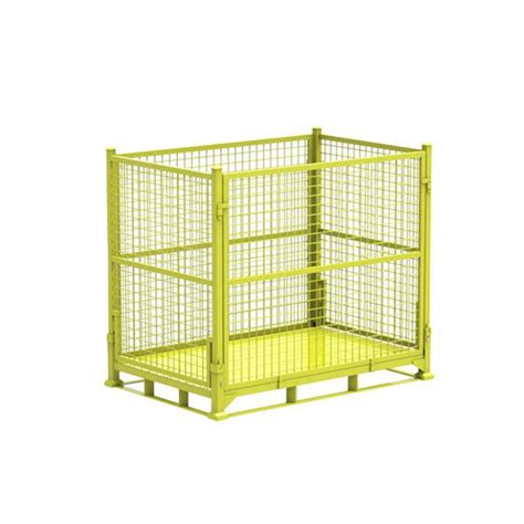 Custom Industrial Foldable Warehouse Stackable Metal Pallet Mesh Box