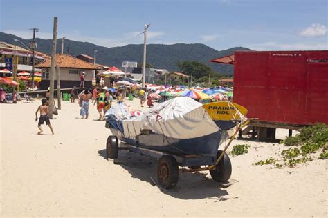 Florianopolis Brazil January Boat In The Beach Praia Da