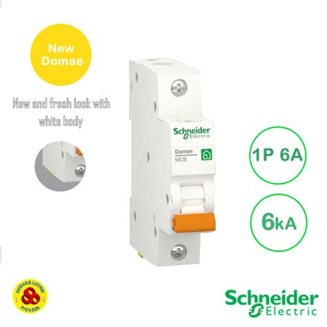 Jual Schneider MCB 1P 6A 6kA New Domae MCB Breaker 1 Phase 6 Amp 6kA ...