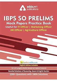 IBPS SO Prelims Mock Paper Practice Book For IT Officer Agriculture