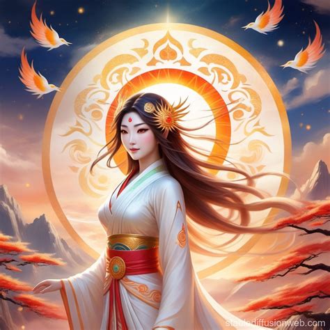 Amaterasu The Sun Goddess Of Japan Stable Diffusion Online