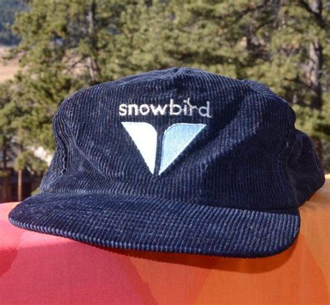 Vintage 80s Corduroy Snapback Hat Snowbird Utah Ski Trucker Cord