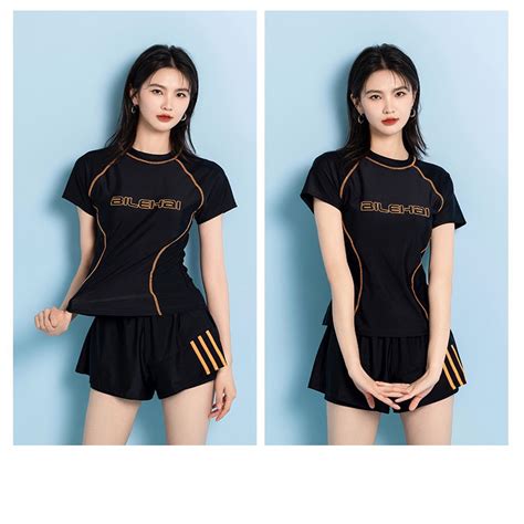Bộ đồ bơi bikini nữ tay nhắn quần đùi viền chỉ sọc có sẵn Shopee Việt Nam