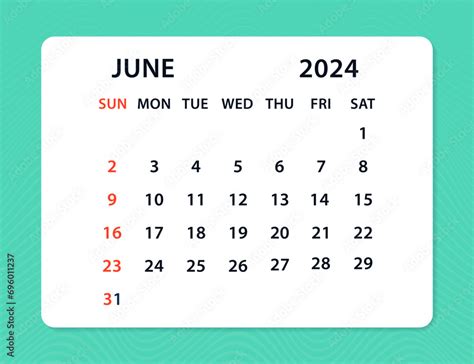 June 2024 Calendar Leaf Monthly Calendar Template For 2024 Year