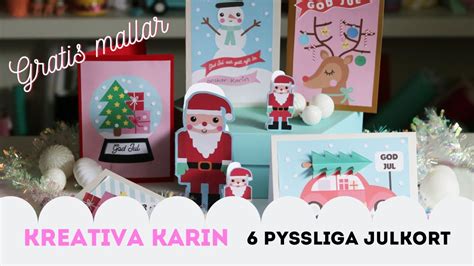 PYSSEL Kreativa Karin gör vintriga julkort med gratis mallar YouTube