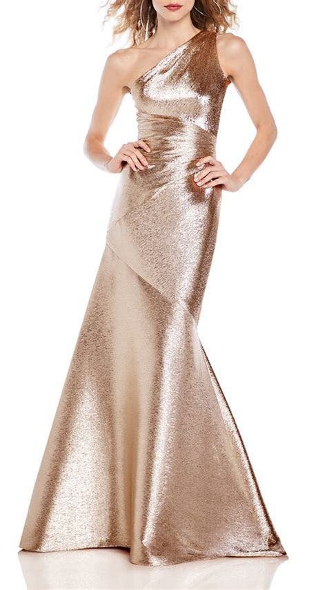 Theia One Shoulder Metallic Mermaid Gown ShopStyle Maxi Dresses