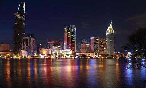 Ho Chi Minh City Skyline by Night Editorial Stock Image - Image of ...