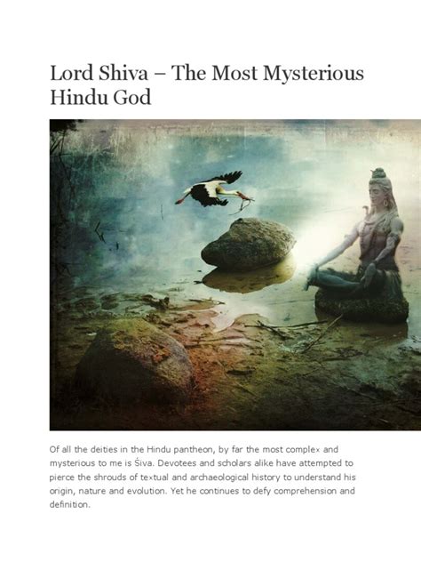 Lord Shiva Tracing The Evolution Of The Mysterious Hindu God Pdf