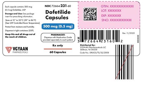 Dofetilide By VGYAAN Pharmaceuticals LLC DOFETILIDE Capsule