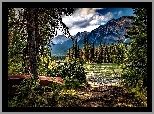 Kanada Prowincja Alberta Park Narodowy Jasper Jezioro Pyramid Lake