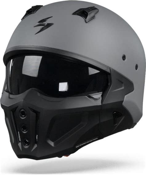 Scorpion Covert X Solid Cement Grey Matt Jet Helmet Xl Maat Xl