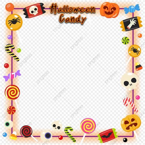 Halloween Candy PNG Image, Colorful Halloween Candy Frame Elements, Halloween Border Clipart ...