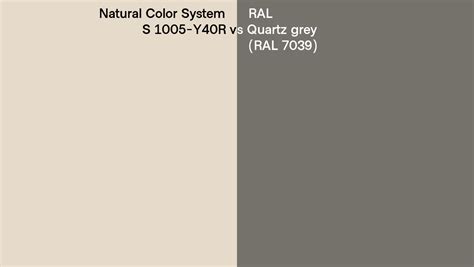 Natural Color System S 1005 Y40r Vs Ral Quartz Grey Ral 7039 Side By