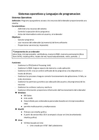 Tema Sistemas Operativos Y Lenguajes De Programacion Pdf