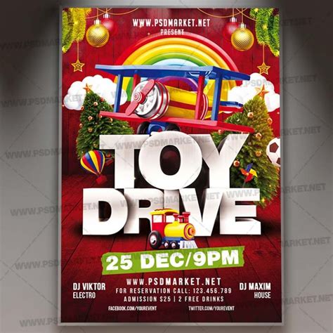 Download Christmas Toy Drive Flyer Psd Template Psdmarket