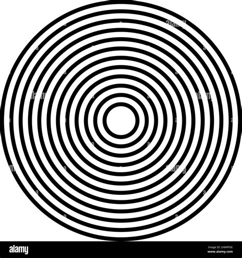 Concentric Radial Radiating Circles Rings Stock Vector