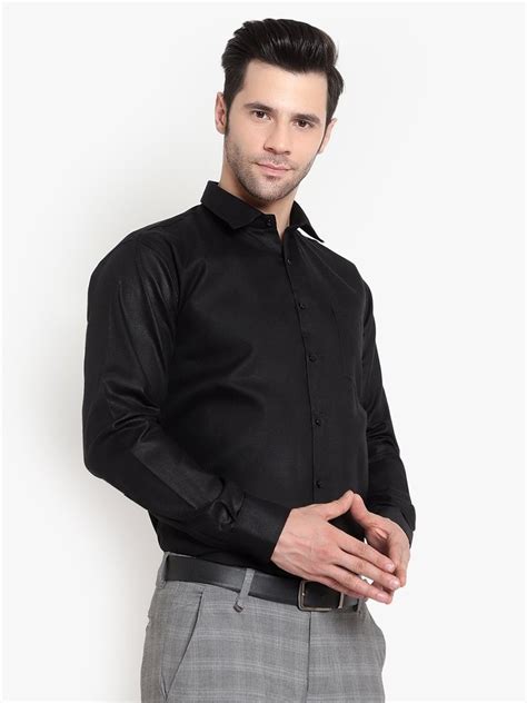 Plain Men Black Polyester Formal Shirt Full Sleeves At Rs 175 In Bhilwara