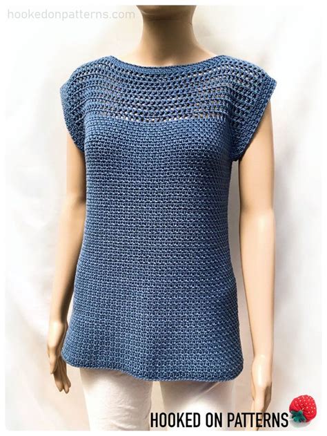 Summer Top Crochet Pattern Aviva Mesh Top Tee Beginner Friendly Easy