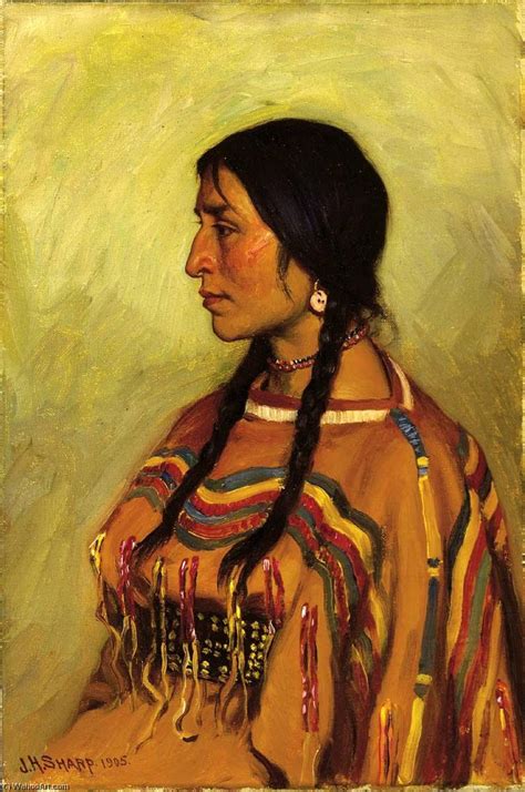 Oil Painting Replica Blackfoot Indian Girl, 1905 by Joseph Henry Sharp ...