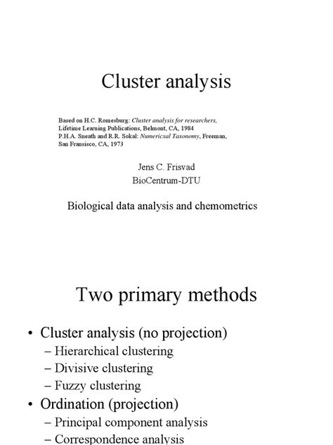 Cluster Analysis Biological Data Analysis And Chemometrics Pdf