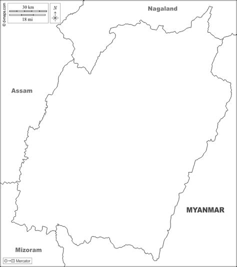 Manipur Map Outline