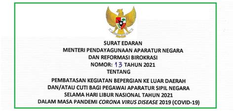 Surat Edaran Menpan Rb Nomor Tahun