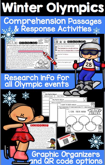 Winter Olympics Reading Comprehension Passages And Research Packet