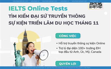 IELTS Online Tests Việt Nam Tìm Kiếm Đại Sứ Truyền Thông Sự Kiện Triển