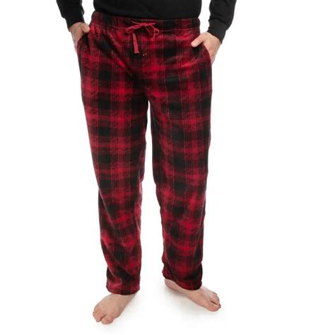 Mens Sleep Bottom Plaid Flannel Pajama Pants Red