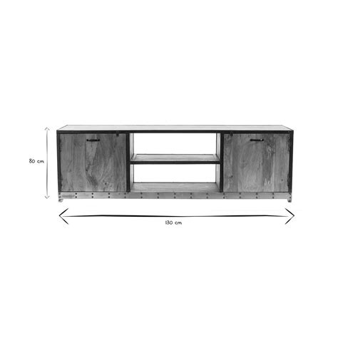 Miliboo Meuble Tv Industriel En Bois Manguier Massif L Cm