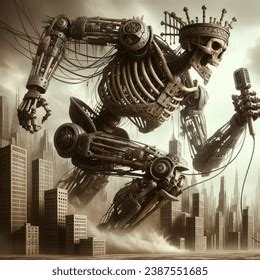 Giant Robot Skeleton Wearing Court Jester AI-generated image 2387551685 ...