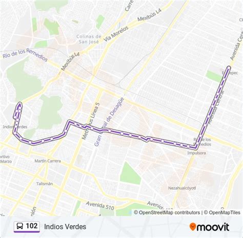 Ruta 102 Horarios Paradas Y Mapas Indios Verdes Actualizado