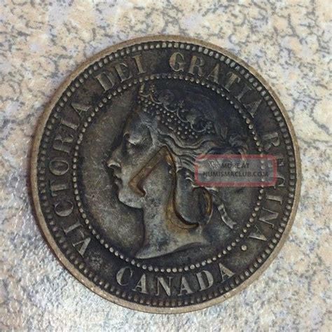 1876 H Large Cent Canada Queen Victoria 1c Xf