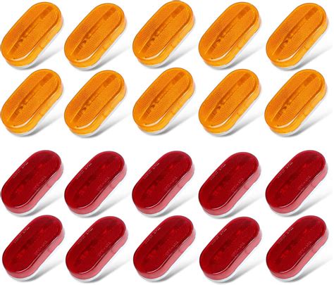 20pcs Double Bullseye Led Marker Lights 10 Led 10 Amber 10 Red 2x4 Rectangle