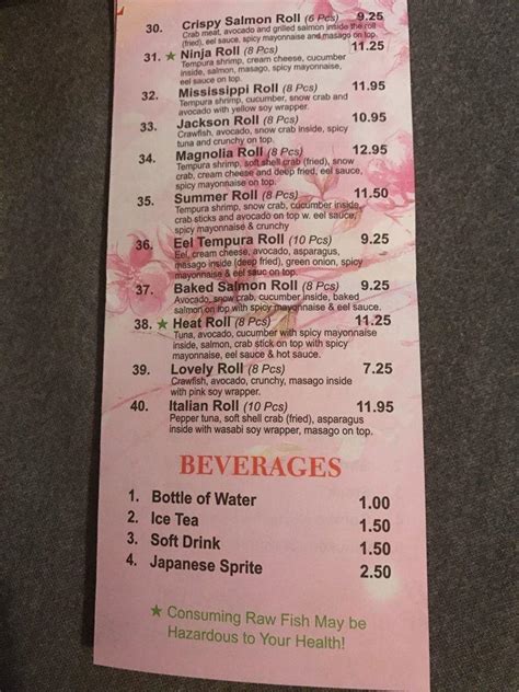 Menu At Oishi Japanese Express Restaurant Carthage