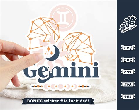 Gemini Svg Zodiac Svg Zodiac Sign Svg Celestial Svg Etsy