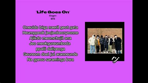 Life Goes On Bts Lyrics Youtube