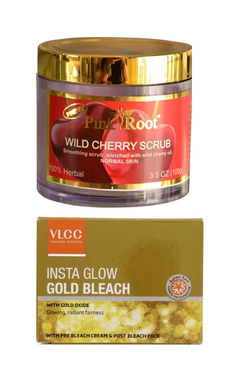 Buy Vlcc Insta Glow Gold Bleach Gm And Pink Root Wild Cherry Scrub