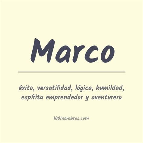 O Que Significa Marco - Significado del nombre Marco